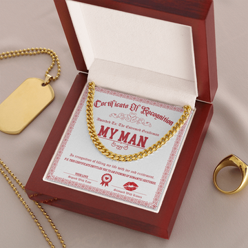 My Man - Awarded To The Esteemed Gentleman - Filling My Life With Joy And Excitement - An Evening Of Romantic Gestures - Cuban Chain Necklace CC, HUS0000005CC