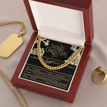Merry Christmas - A Special Gift For You - Longest Kiss Ever - I Love You - Give You The 'O' Later - Cuban Chain Necklace CC, HUS0000018CC