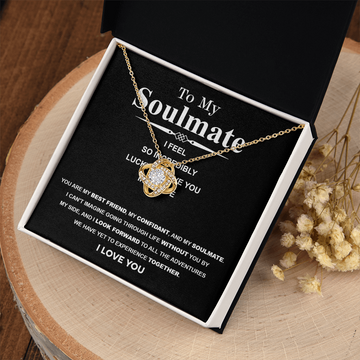 My Soulmate - Feel So Incredibly Lucky To Have You In My Life - My Best Friend, My Confidant & My Soulmate - I Love You Diamonds - Love Knot Necklace LN, SMT0000119LN
