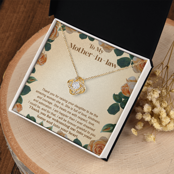 My Mother-In-Law - Thank You For Raising Your Daughter To Be The Amazing Woman She Is - Full Of Love, Kindness & Courage - Will Be Forever Grateful To You - Thank You For Welcoming Me Into Your Home & Your Heart - Love Knot Necklace LN, MIL000004LN