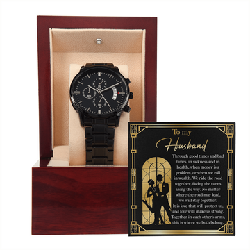 My Husband - We Ride The Road Together, No Matter Where The Road May Lead, We Will Stay Together - Love Will Protect Us, Make Us Strong - Metal Chronograph Watch WAT, HUS0000021WAT
