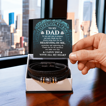 Dad - In The Sun & Rain, In Pleasure & Pain, Thank You For always Being There For Me, Believing In Me, Protecting Me - For All The Sacrifices You Make Every Day - Love You With All My Heart - Bracelet BR, DAD0000029BR