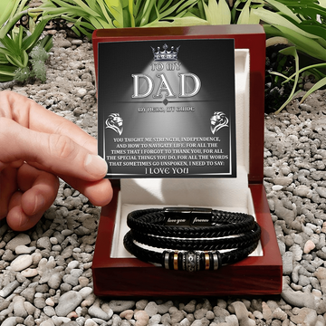Dad - My Hero, My Guide - Taught Me Strength, Independence - ForAll The Special Things You Do - ForAll The Words That Go Unspoken - I Love You - Bracelet BR, DAD0000025BR