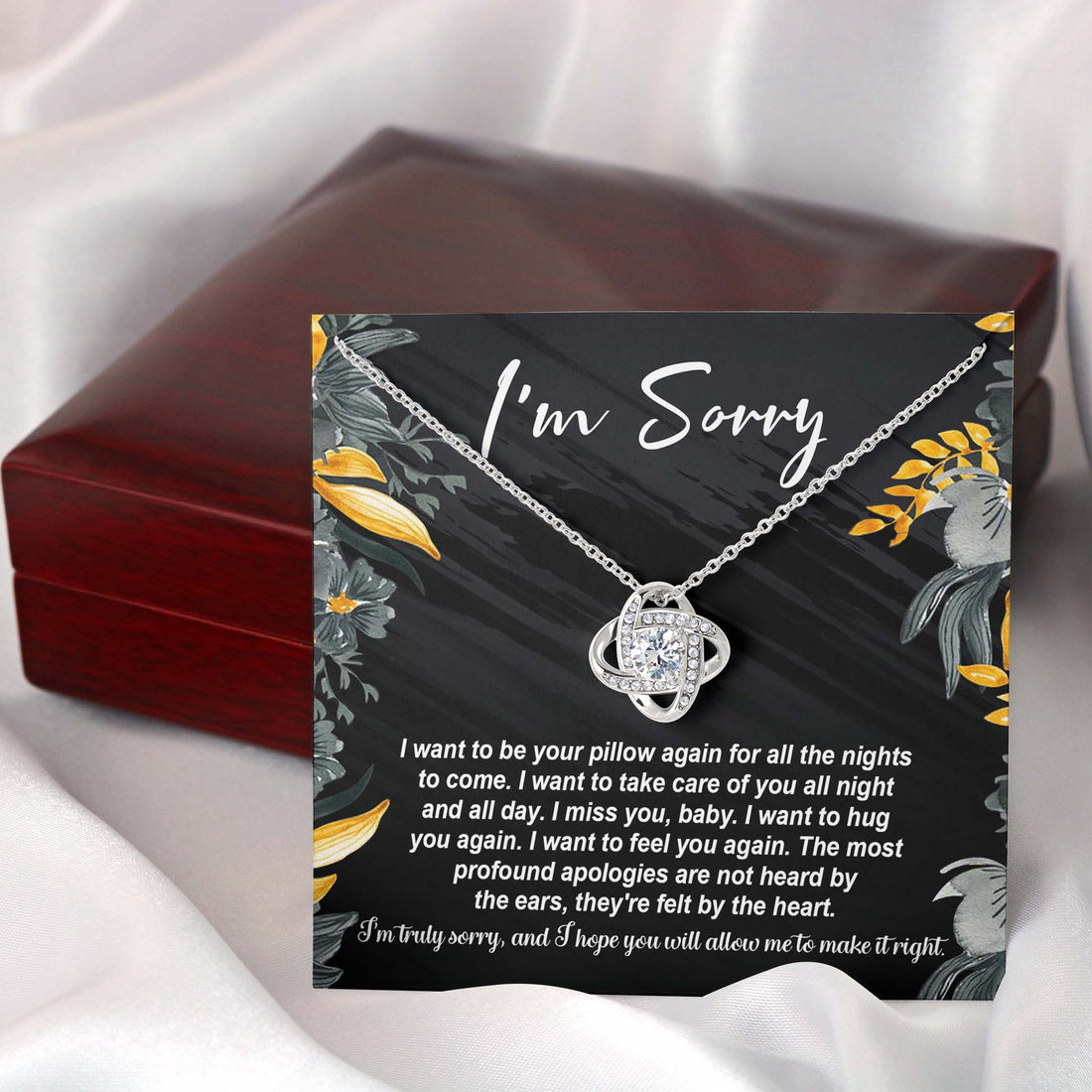 I'm Sorry - Be Your Pillow - Make It Right  - Love Knot Silver Necklace LN, APZ0000008LN