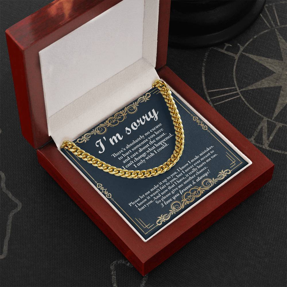I'm Sorry - Make It Up To You - Love You Forever And Always  - Cuban Chain Necklace CC, APZ0000023CC