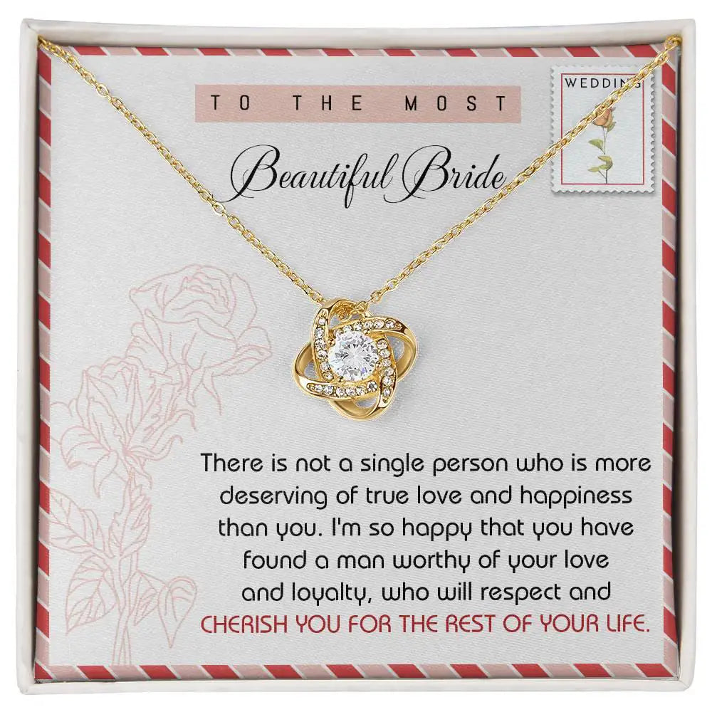 To The Most Beautiful Bride - Cherish You - Love Knot Necklace LN, WED0000008LN - Sweet Yasmin 21