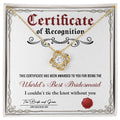 World's Best Bridesmaid - Certificate Of Recognition -Love Knot Necklace LN, WED0000010LN - Sweet Yasmin 21