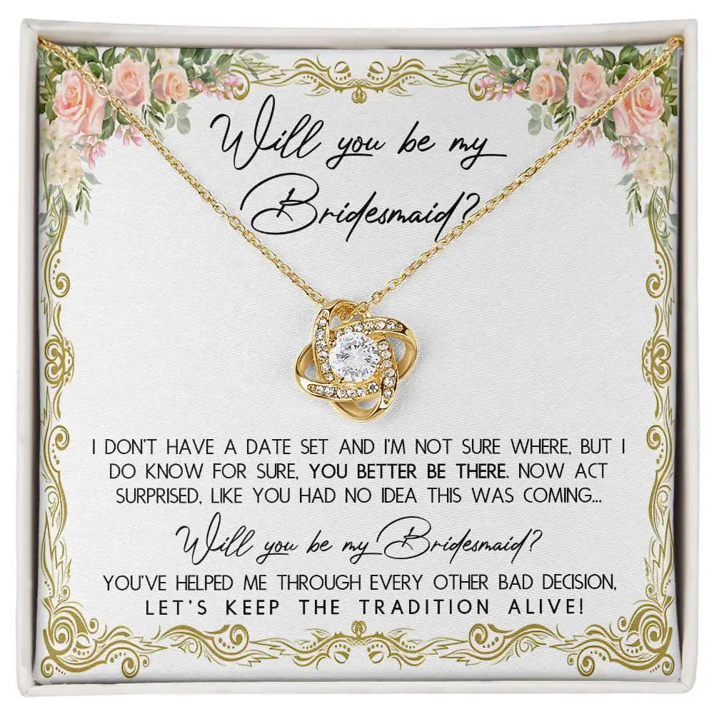 Will You Be My Bridesmaid - Love Knot Necklace LN, WED0000011LN - Sweet Yasmin 21