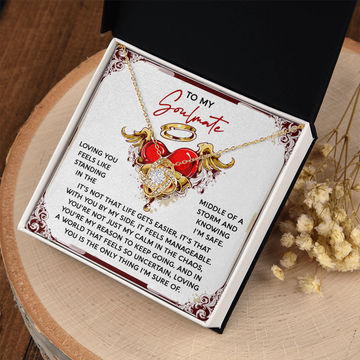 My Soulmate - Loving You Knowing I'm Safe - My Reason To Keep Going - Loving You Is The Only Thing I'm Sure Of - Love Knot Necklace LN, SMT0000097LN