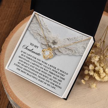 My Soulmate - You Are My Heart's Endless Journey - My Soul's Eternal Destination - Thank You For Being The Most Beautiful Part Of My Life - Love Knot Necklace LN, SMT0000092LN