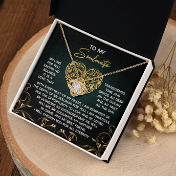 My Soulmate - My Love For You Knows No Bounds - Transcends Time And Space - Remninded Of The Depth Of My Feelings For You - You Are My Soulmate, My Partner, My Best Friend - Love Knot Necklace LN, SMT0000039LN