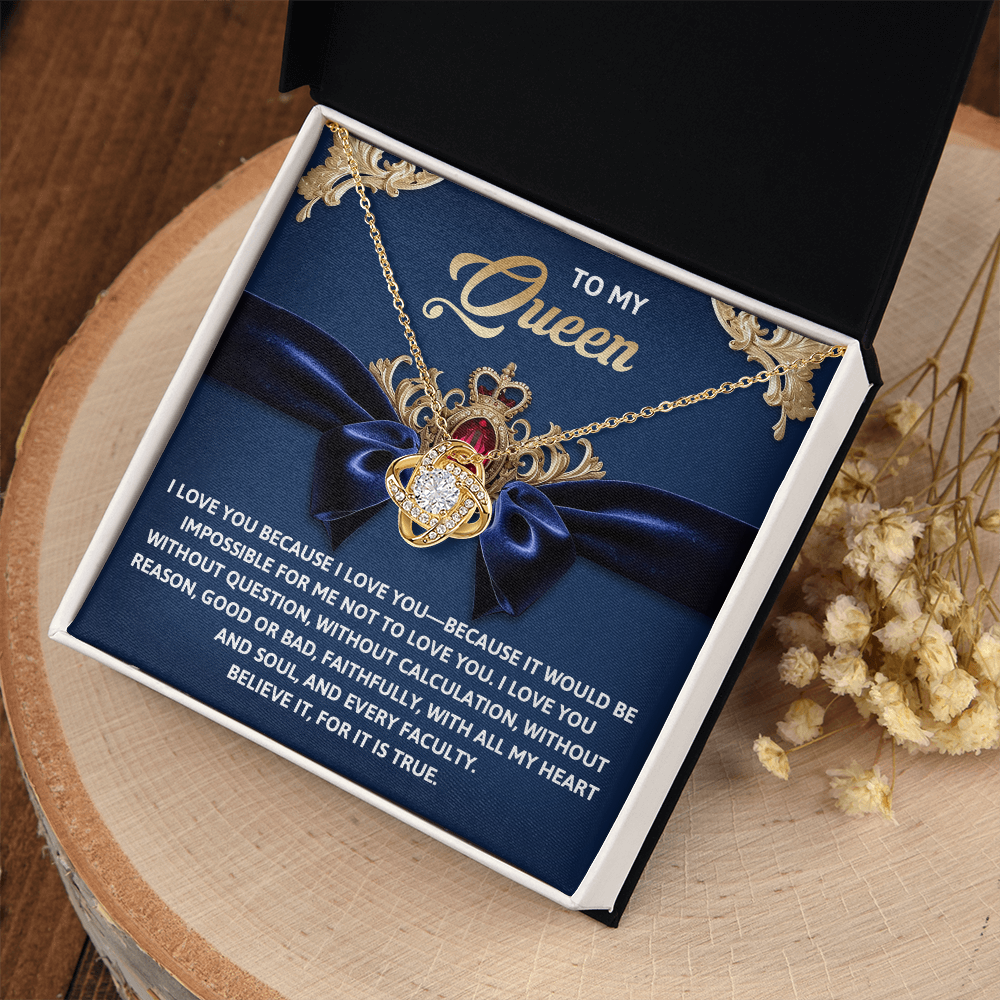 My Queen - I Love You - Without Question - Faithfully - With All My Heart And Soul - It Is True - Love Knot Necklace LN, SMT0000087LN