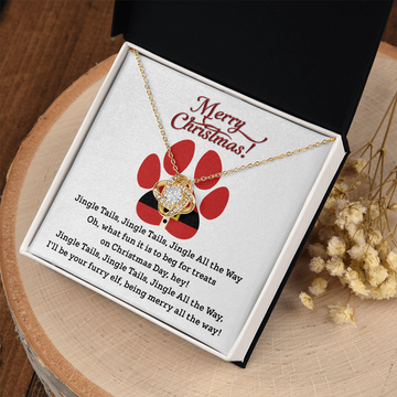 Furry Elf - Merry Christmas - Jingle Tails All The Way - YYour Furry Elf, Merry All The Way - Love Knot Necklace LN, MOM0000073LN