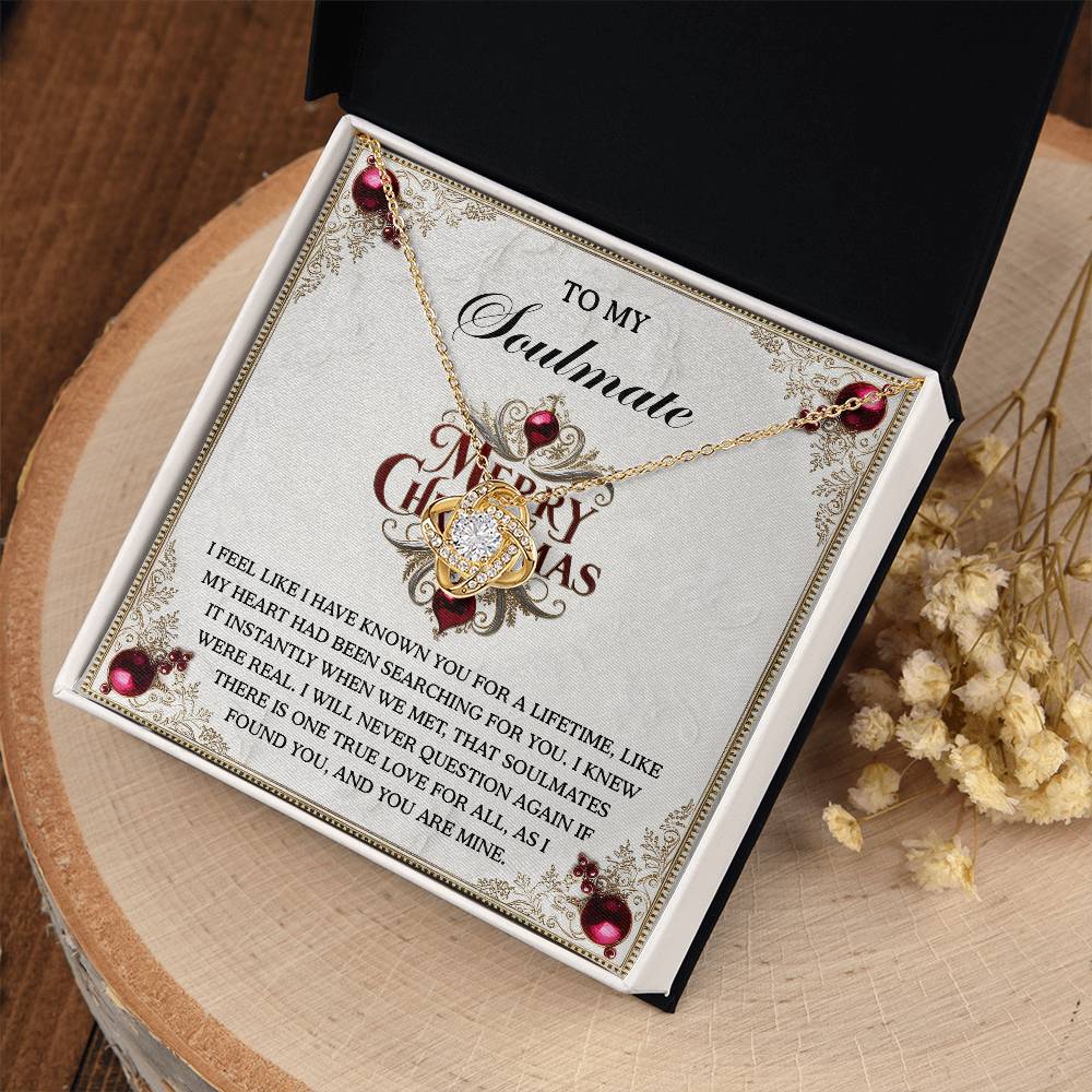 My Soulmate - Known You For A Lifetime - My Heart Searching For You - Soulmates Are Real - I Found You And You Are Mine - Love Knot Silver Necklace LN, WIF0000022LN
