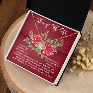 Love Of My Life - A Beautiful Journey Filled With Laughter, Love And Endless Possibilities - My Best Friend, My Soulmate - Being My Everything - Love Knot Necklace LN, SMT0000091LN