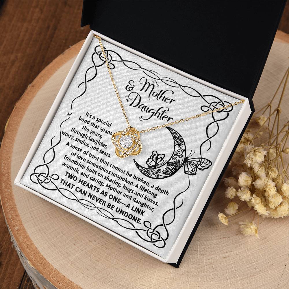 Mother & Daughter - A Special Bond That Spans The Years - Two Hearts As One - A Link That Can Never Be Undone - Love Knot Necklace LN, DAU0000002LN