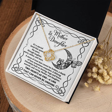 Mother & Daughter - A Special Bond That Spans The Years - Two Hearts As One - A Link That Can Never Be Undone - Love Knot Necklace LN, DAU0000002LN