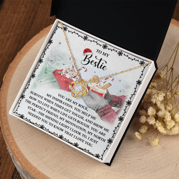 My Bestie - My Rock, My Inspiration - Perfect Friend, My Motivation, My North Star - The Shining Light - Know That I Love You - Love Knot Necklace LN, SMT0000130LN