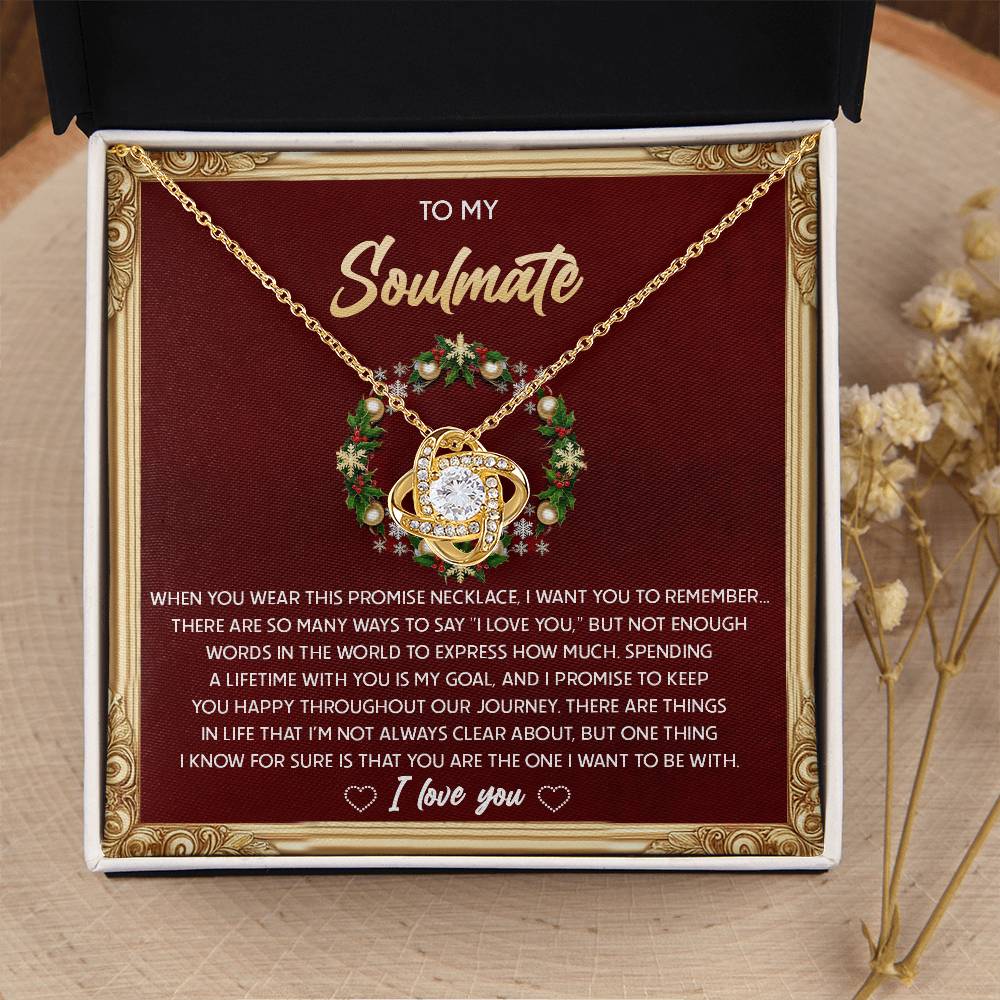 My Soulmate - So Many Ways To Say I Love You - Spending A Lifetime With You - Promise To Keep You Happy - You Are The One I Want To Be With - I Love You - Love Knot Silver Necklace LN, WIF0000028LN