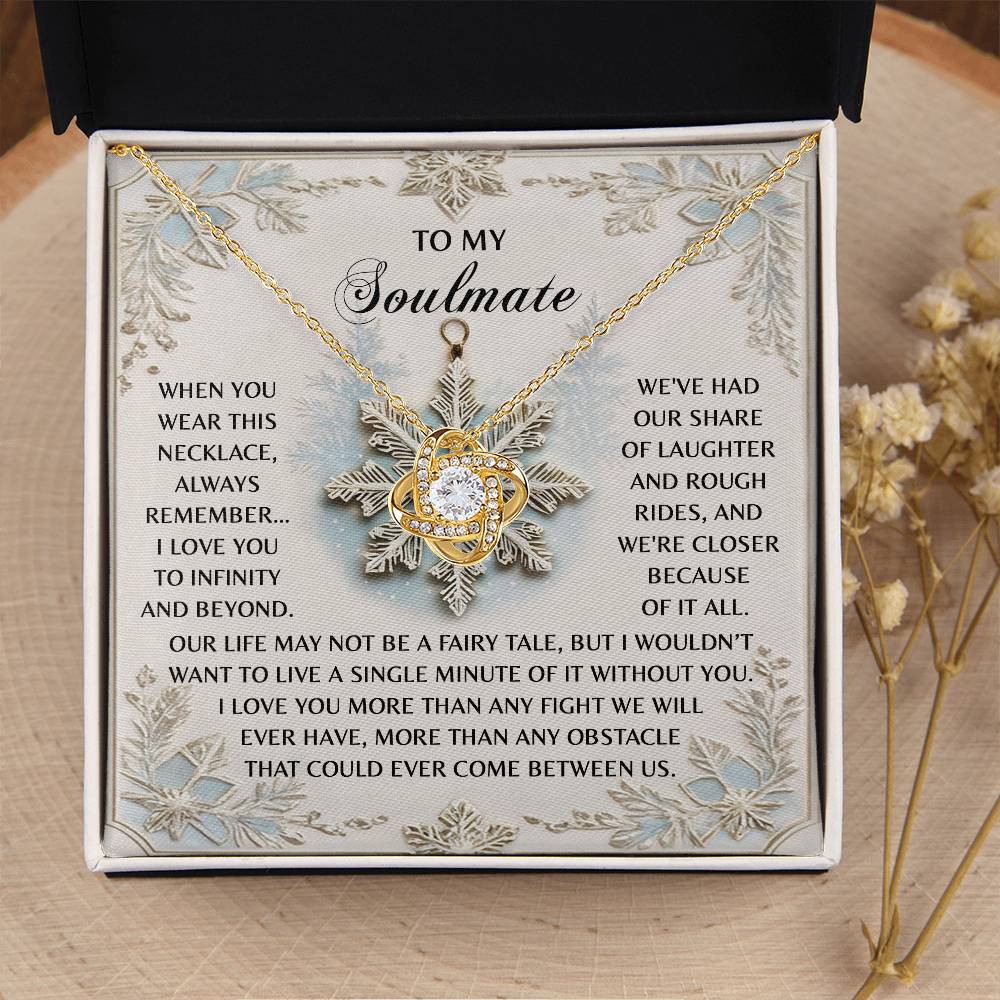 My Soulmate - Always Remember I Love You To Infinity & Beyond - Share Laughter And Rough Rides - Close Because Of All Of It - Live Without You - Love Knot Silver Necklace LN, WIF0000024LN