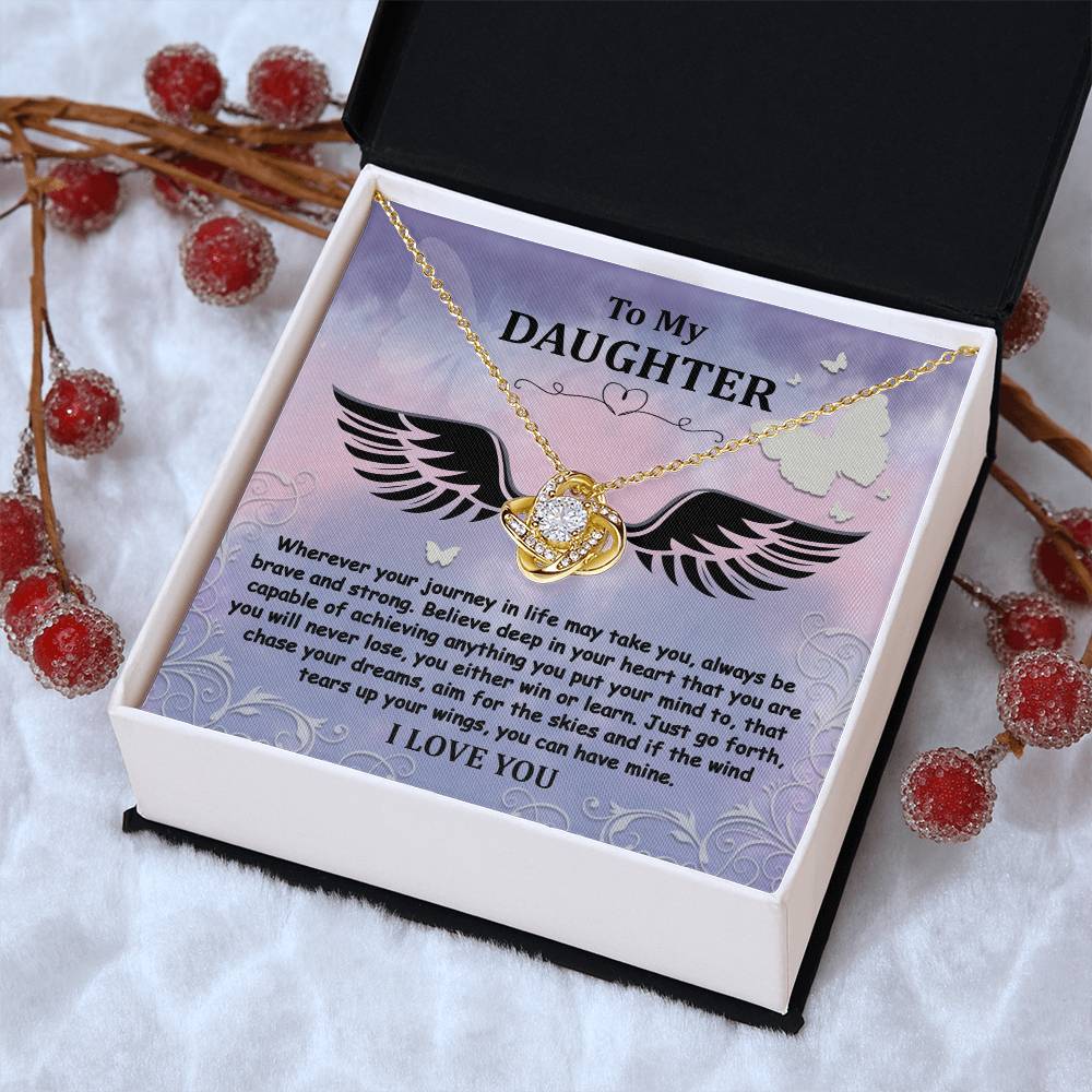 To My Daughter - Brave And Strong - Angel Wings - Love Knot LN, DAU0000015LN - Sweet Yasmin 21
