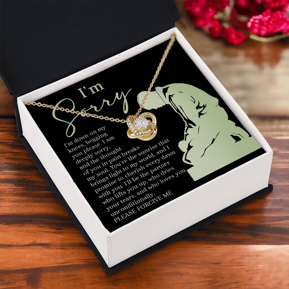 I'm Sorry - Down On My Knees - Breaks My Soul - Love You Unconditionally - Cherish Every Dawn - Please Forgive Me  - Love Knot Silver Necklace LN, APZ0000060LN