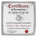 World's Best Bridesmaid - Certificate Of Recognition -Love Knot Necklace LN, WED0000010LN - Sweet Yasmin 21