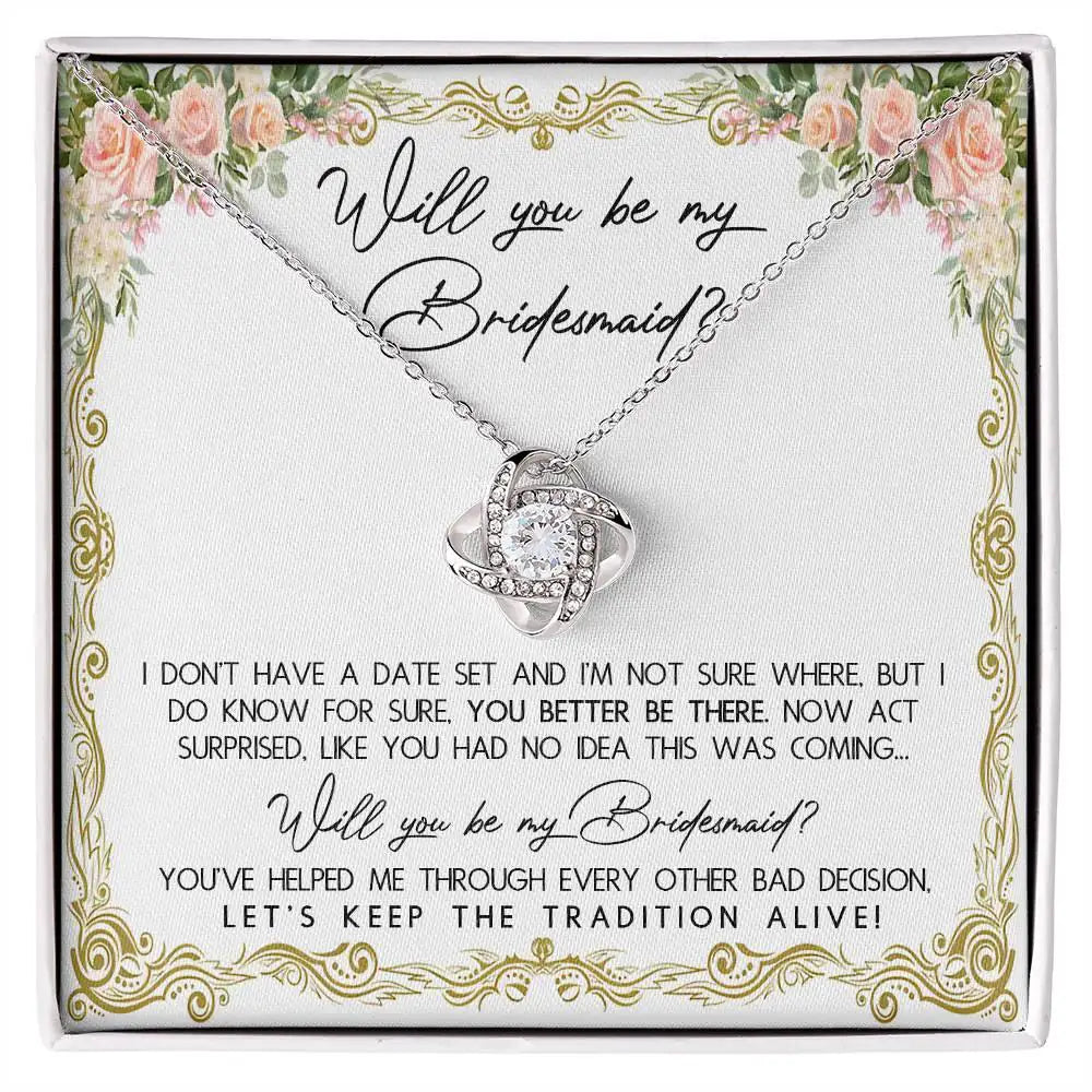 Will You Be My Bridesmaid - Love Knot Necklace LN, WED0000011LN - Sweet Yasmin 21