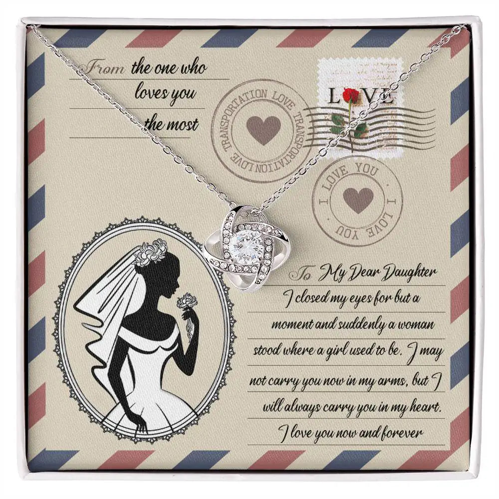 To My Dear Daughter - In My Arms - Love Knot Necklace LN, WED0000015LN - Sweet Yasmin 21