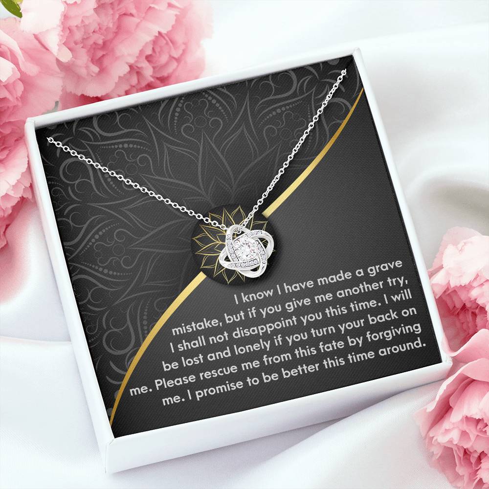 Sorry - Forgiving Me - Lonely If You Turn Your Back - Better This Time  - Love Knot Silver Necklace LN, APZ0000050LN