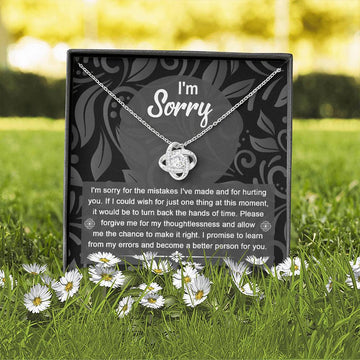 I'm Sorry - Turn Back Time - Just One Thing - Make It Right - Forgive Me - Better Person For You  - Love Knot Silver Necklace LN, APZ0000057LN