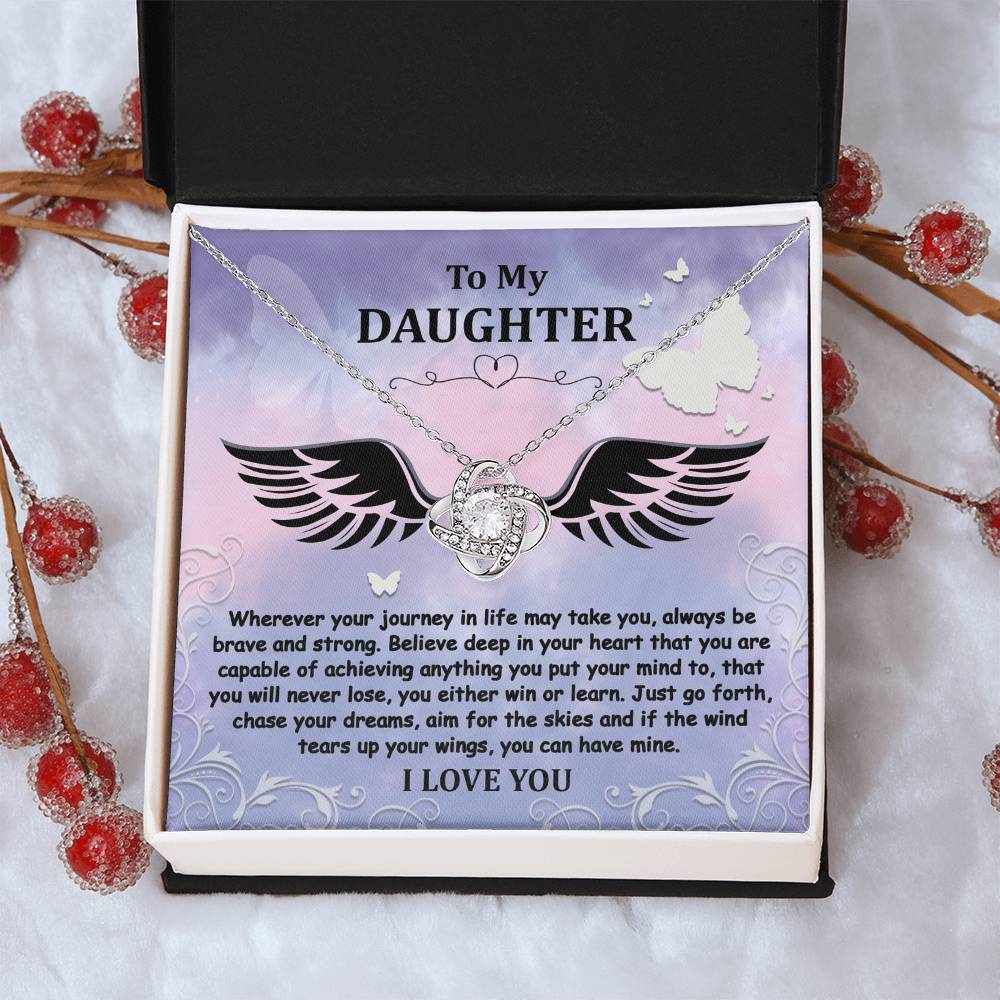 To My Daughter - Brave And Strong - Angel Wings - Love Knot LN, DAU0000015LN - Sweet Yasmin 21