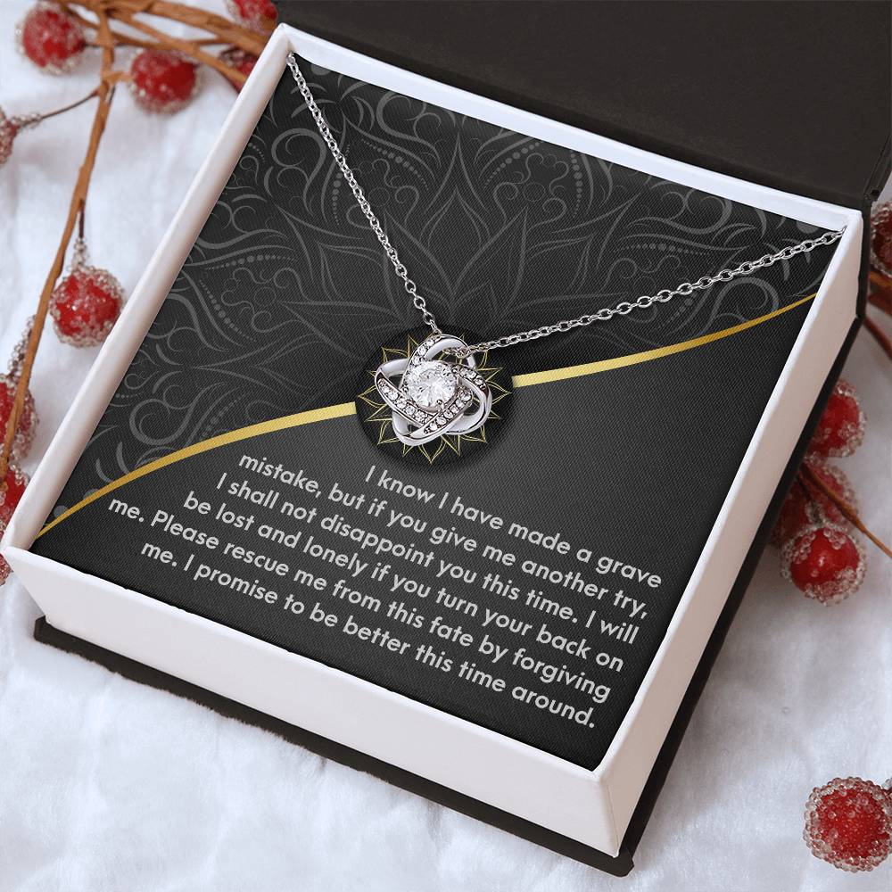 Sorry - Forgiving Me - Lonely If You Turn Your Back - Better This Time  - Love Knot Silver Necklace LN, APZ0000050LN