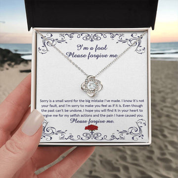 Sorry - I'm A Fool - Please Forgive Me  - Love Knot Silver Necklace LN, APZ0000010LN