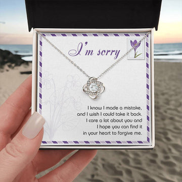I'm Sorry - Wish I Could Take It Back - Your Heart To Forgive Me  - Love Knot Silver Necklace LN, APZ0000022LN