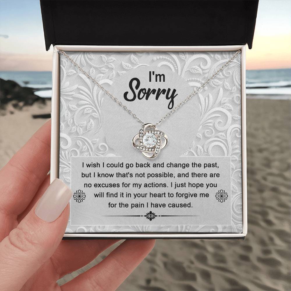 I'm Sorry - Change The Past - Find In Your Heart To Forgive Me  - Love Knot Silver Necklace LN, APZ0000055LN