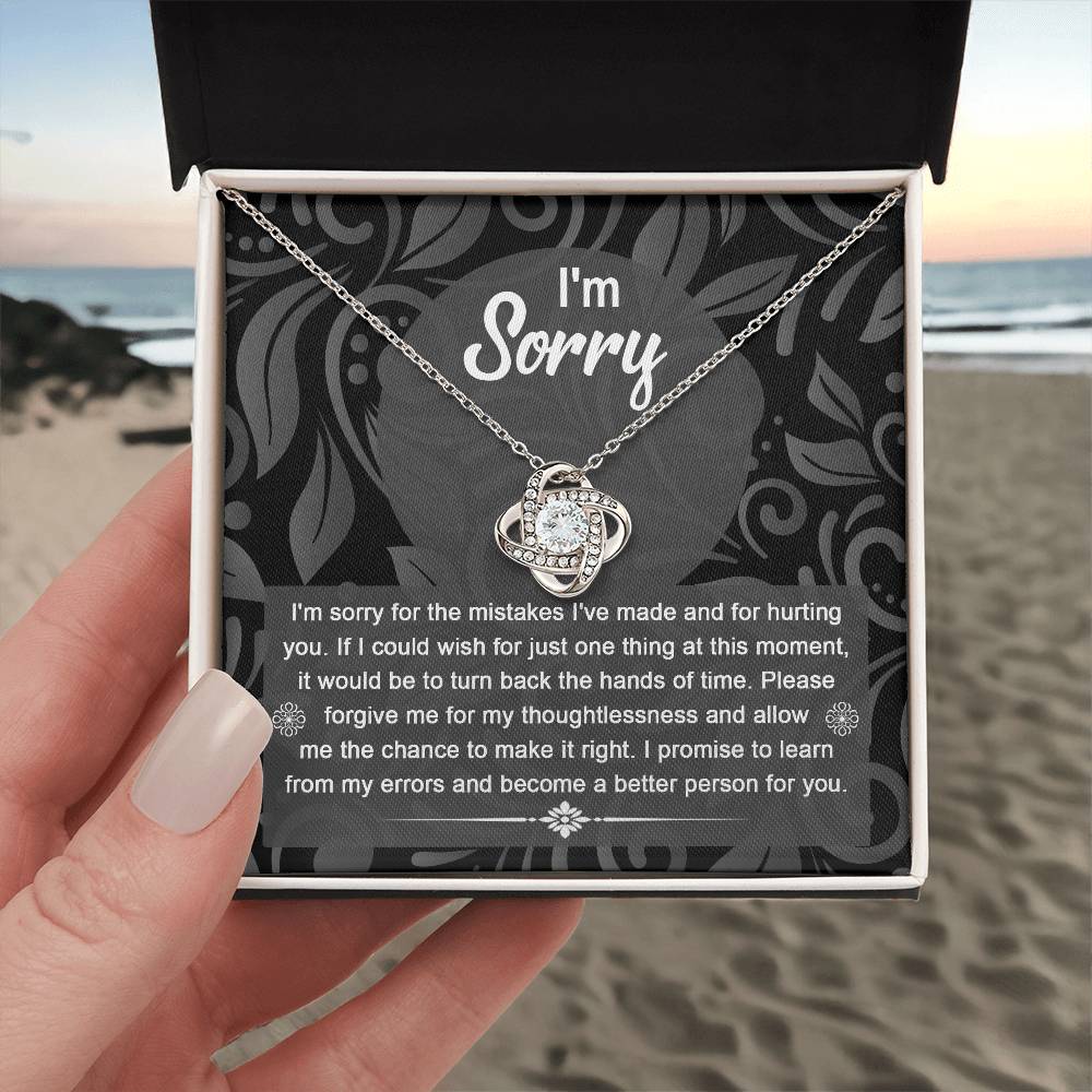 I'm Sorry - Turn Back Time - Just One Thing - Make It Right - Forgive Me - Better Person For You  - Love Knot Silver Necklace LN, APZ0000057LN