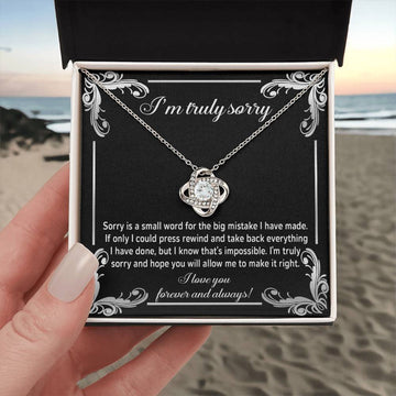 I Am Truly Sorry - Make It Right - Love You Forever And Always  - Love Knot Silver Necklace LN, APZ0000013LN
