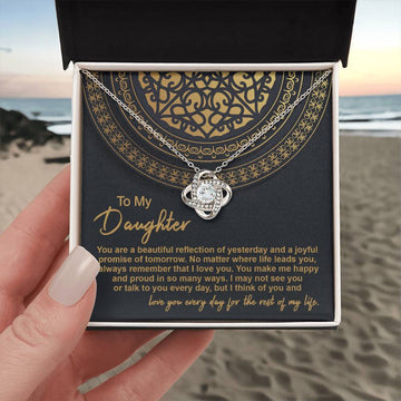 My Daughter - A Beautiful Reflection And Joyful Promise - Happy And Proud - Think Of You And Love You Everyday - Love Knot Necklace LN, DAU0000013LN