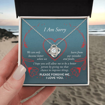 I Am Sorry - To Be A Better Person - Please Forgive Me - Mistakes And Faults  - Love Knot Silver Necklace LN, APZ0000031LN