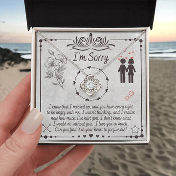 I'm Sorry - Do Without You - Love You So Much - Forgive Me  - Love Knot Silver Necklace LN, APZ0000029LN