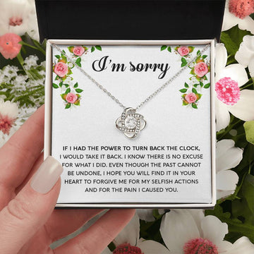 I'm Sorry - Make It Right - Forgive Me In Your Heart  - Love Knot Silver Necklace LN, APZ0000014LN