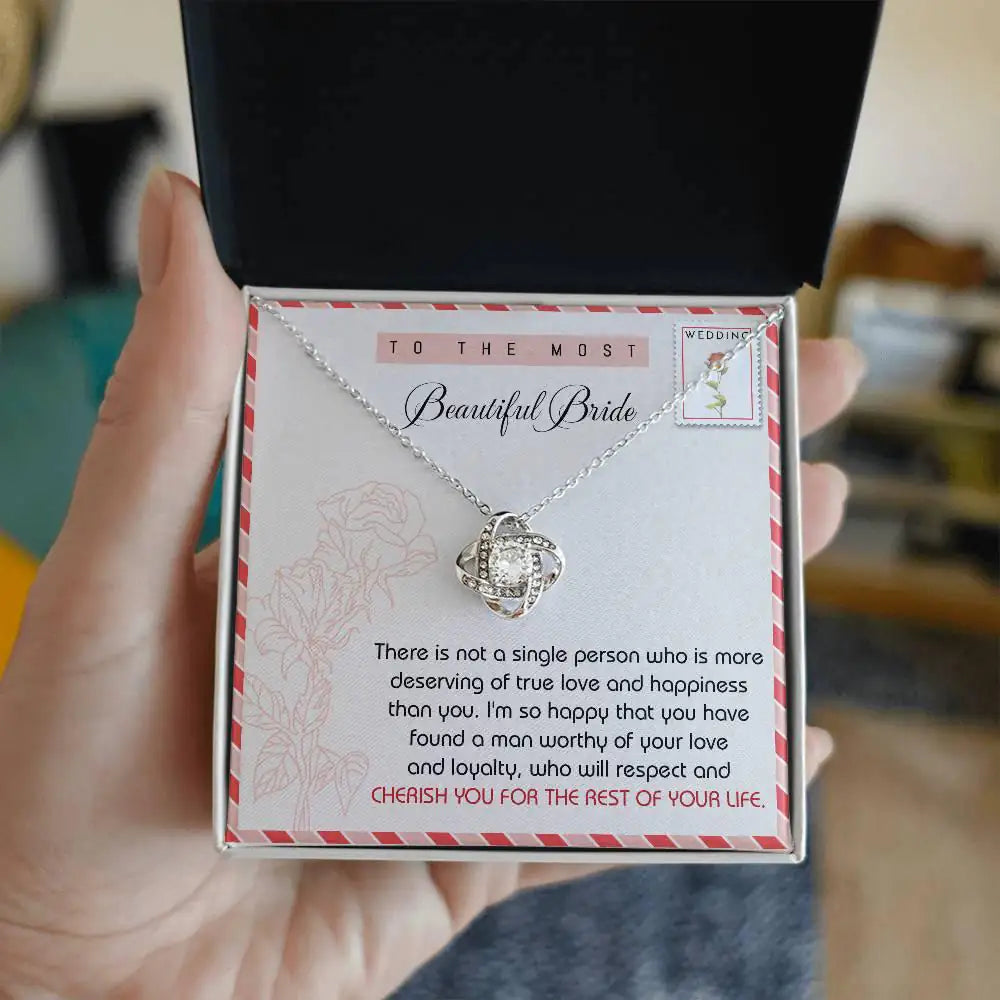 To The Most Beautiful Bride - Cherish You - Love Knot Necklace LN, WED0000008LN - Sweet Yasmin 21
