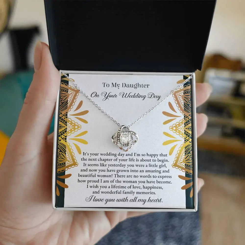To My Daughter - My Little Girl - Love Knot Necklace LN, WED0000013LN - Sweet Yasmin 21