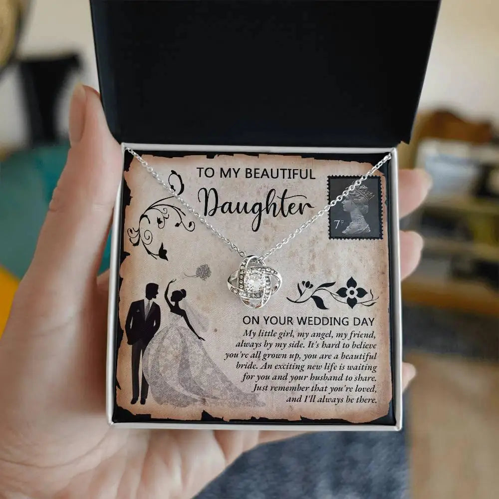 To My Beautiful Daughter - My Little Girl - Love Knot Necklace LN, WED0000014LN - Sweet Yasmin 21