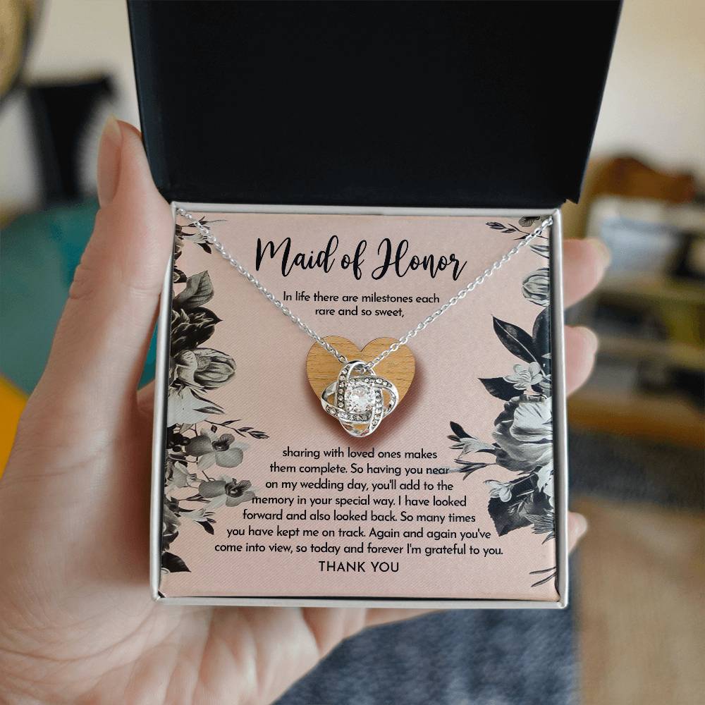 Maid of Honor - My Wedding Day - Love Knot Necklace LN, WED0000019LN