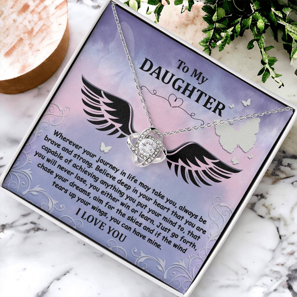 To My Daughter - Brave And Strong - Angel Wings - Love Knot LN, DAU0000015LN - Sweet Yasmin 21