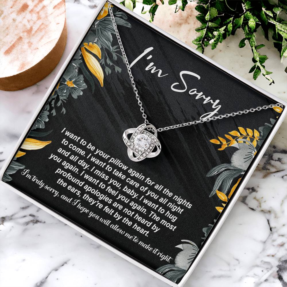 I'm Sorry - Be Your Pillow - Make It Right  - Love Knot Silver Necklace LN, APZ0000008LN