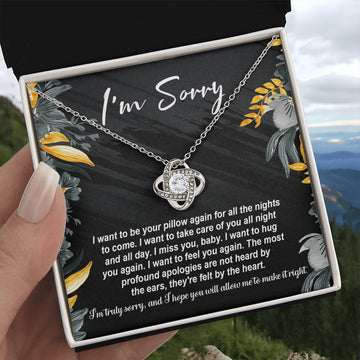 I'm Sorry - Be Your Pillow - Make It Right  - Love Knot Silver Necklace LN, APZ0000008LN