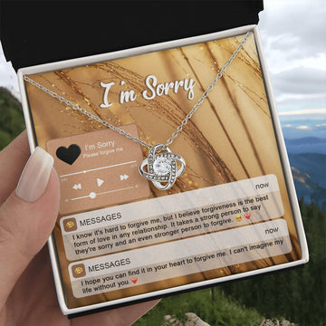 I'm Sorry - Please Forgive Me - Person To Forgive  - Love Knot Silver Necklace LN, APZ0000018LN
